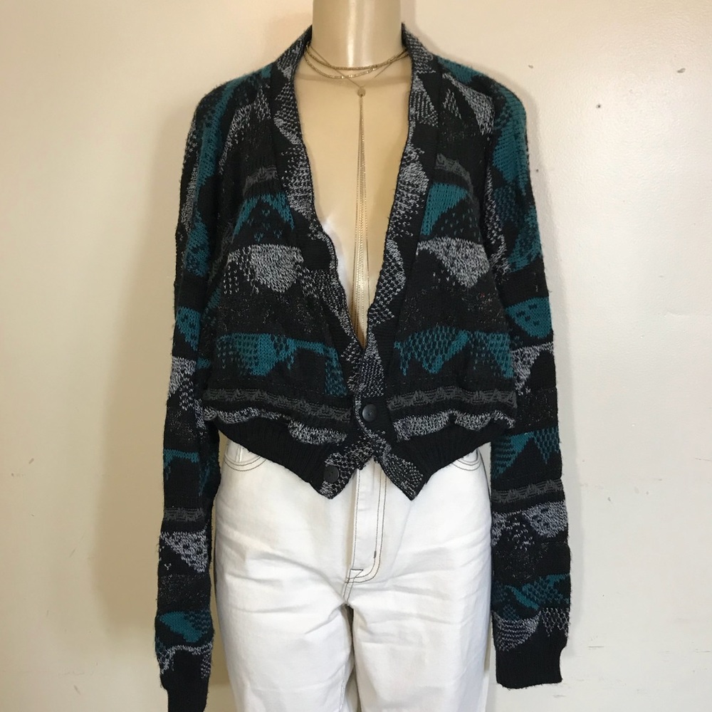 Cropped multi colored sweater